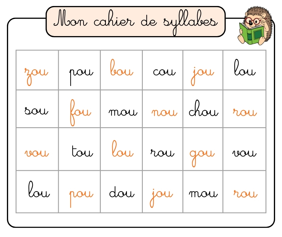 mon cahier de syllabes partie 2