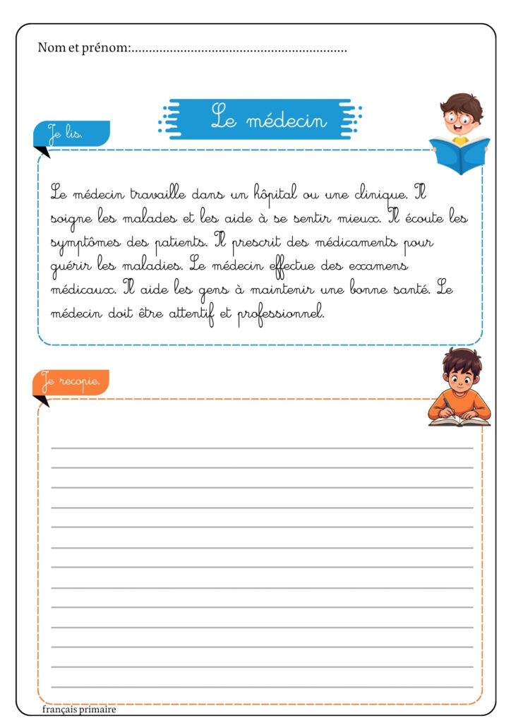 je lis et je recopie